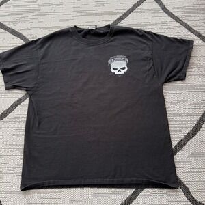 Harley Davidson Black Short Sleeve Skull Graphic Print Shirt XL New York City